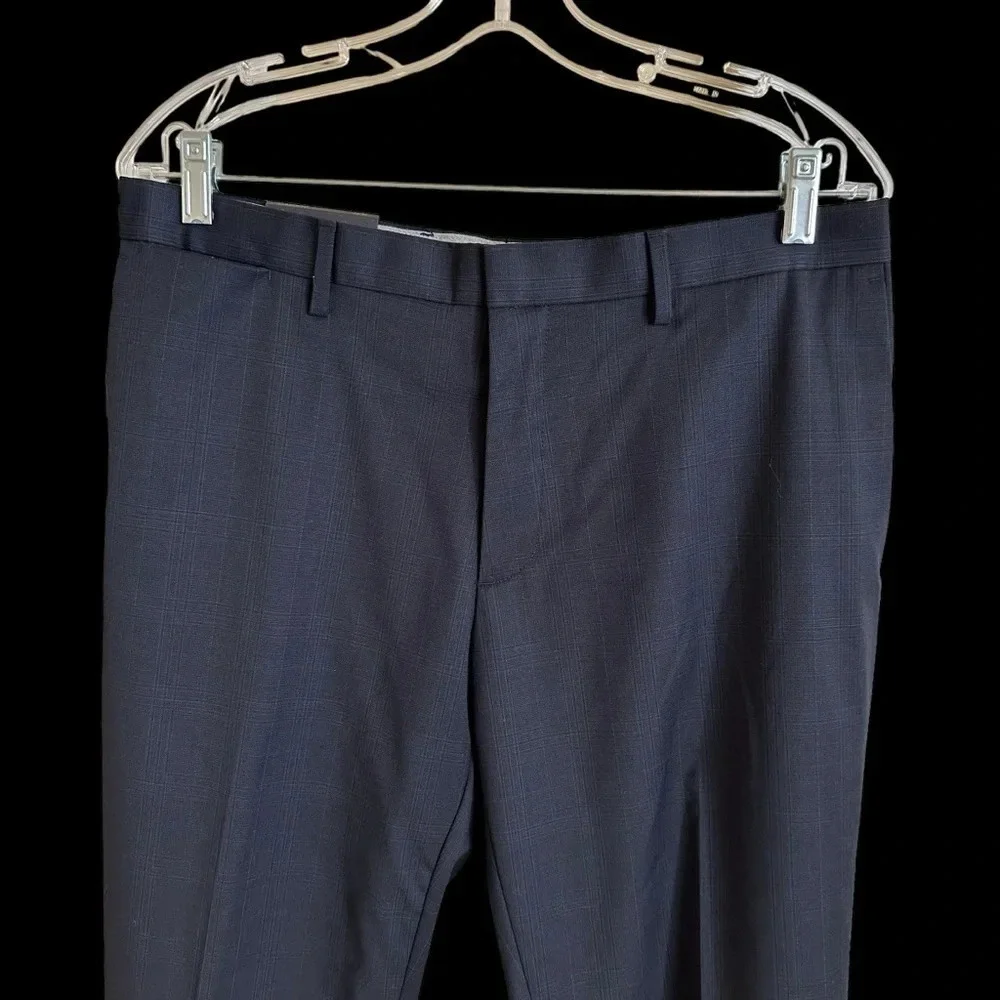 NWT Banana Republic Mens 32/32 Navy Blue Classic Fit Wool Dress Pants Career New